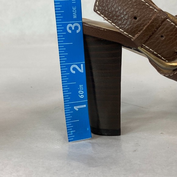 Karen Scott Sandals Womens Sz 6 Adriana Brown Leather Strappy Heeled Buckle - Picture 8 of 8